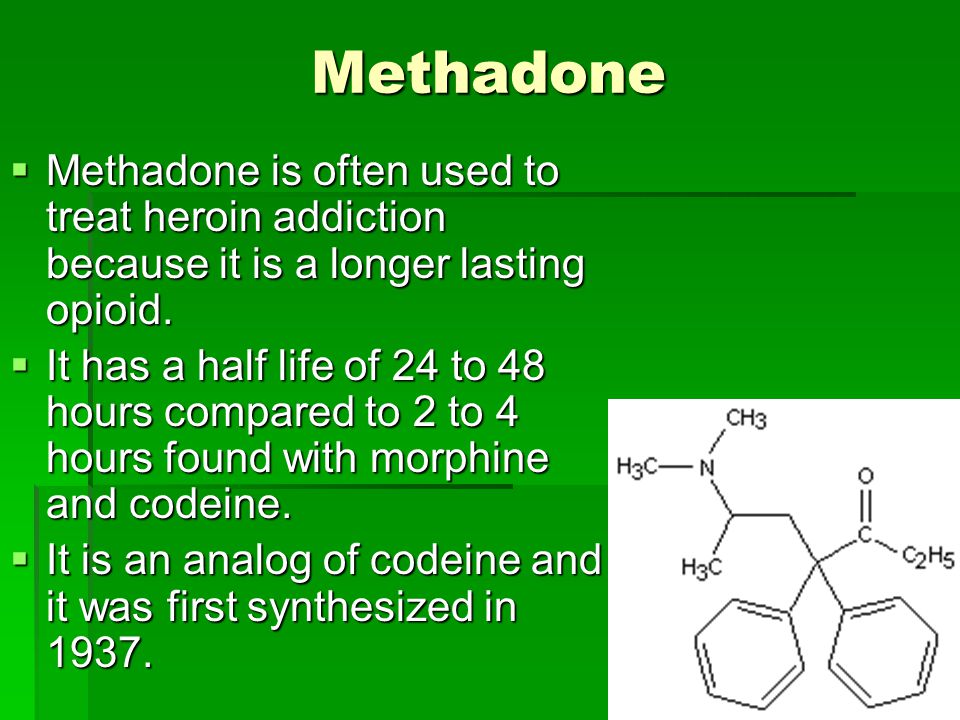 An analysis of the narcotic analgesic methadone in heroin use